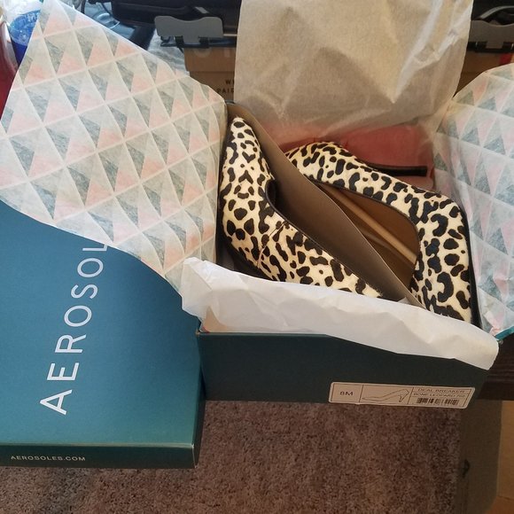 NEW Genuine Calf Hair Leopard Pumps Size 8 - Picture 8 of 8